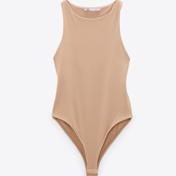 Beige-Pink Halter Body suit - Picture 3 of 3